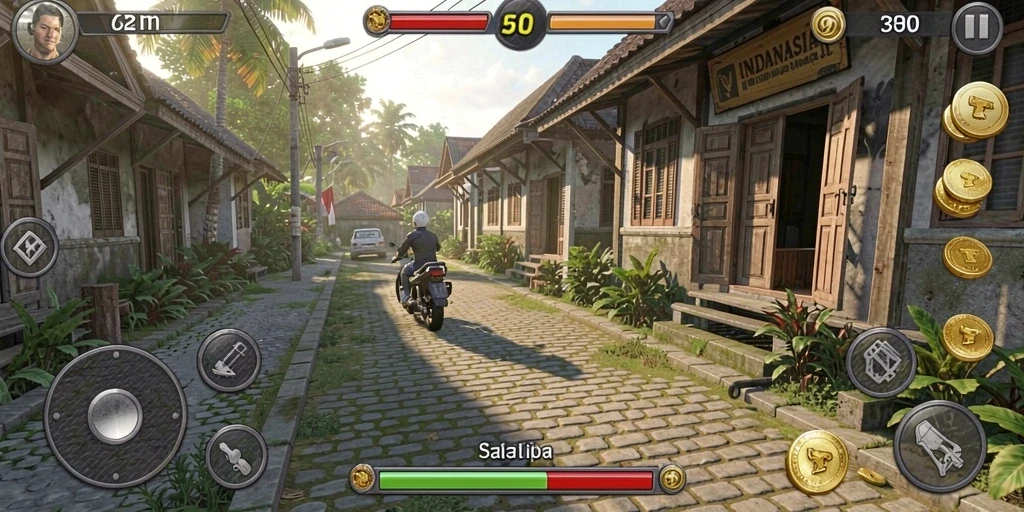 Tangkapan layar 1 menunjukkan gameplay yang memukau.